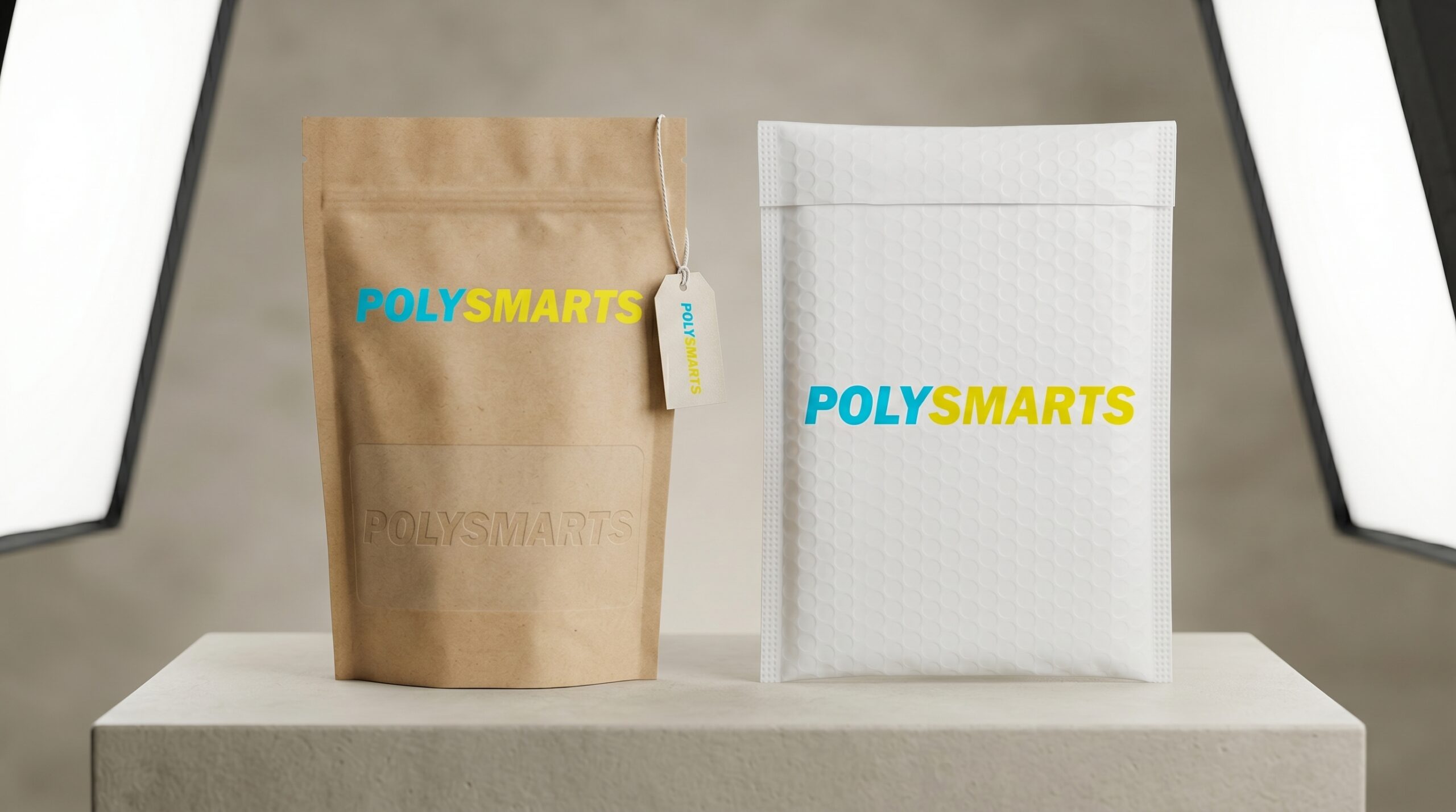 custom packaging bags with Polysmarts Logo
