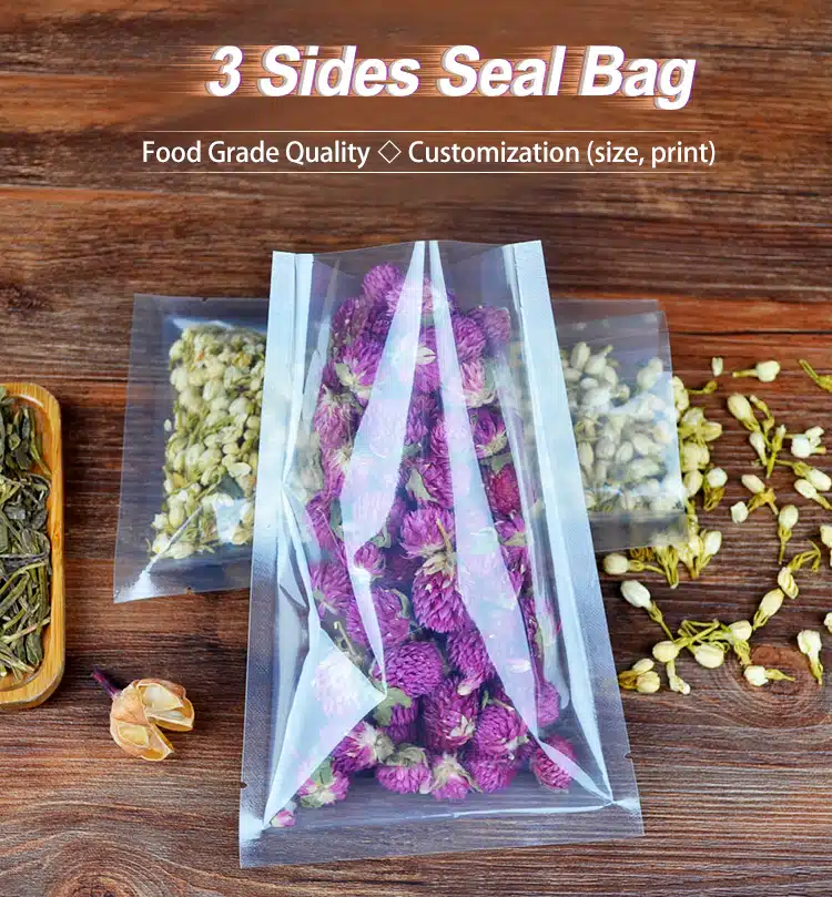 Mylar Foil Open Top Heat Seal 3 Side Seal bags