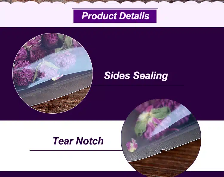 Mylar Foil Open Top Heat Seal 3 Side Seal bags