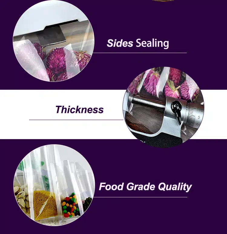 Mylar Foil Open Top Heat Seal 3 Side Seal bags