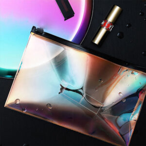 Holographic Pencil Zipper Contents Cosmetic Pouch Bag