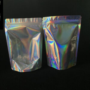 Bolsa con cremallera y soporte holográfico con láser