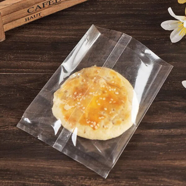 Sacos de embalagem de biscoitos transparentes poli planos