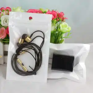 Cell Phone Clear White Zip Lock Bags With Hang Hole