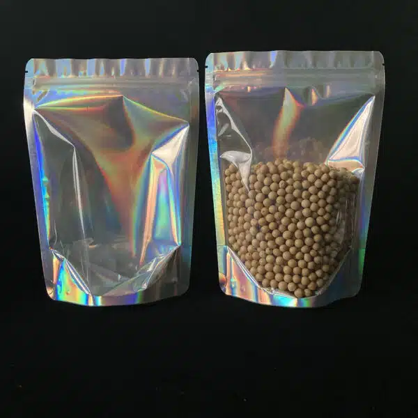 Holographic Laser Stand Up Zip Pouch Bag