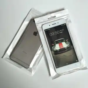 Cell Phone Clear White Zip Lock Bags With Hang Hole