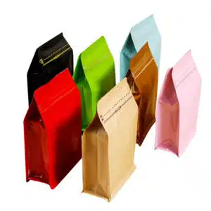 Flat Stand Up Bottom Coffee Tea Packaging Bags With Valve