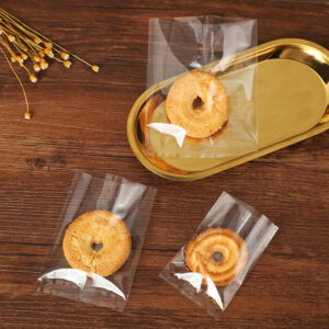 Bolsas de embalaje de dulces de galletas transparentes planas de polietileno