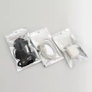 Cell Phone Clear White Zip Lock Bags With Hang Hole