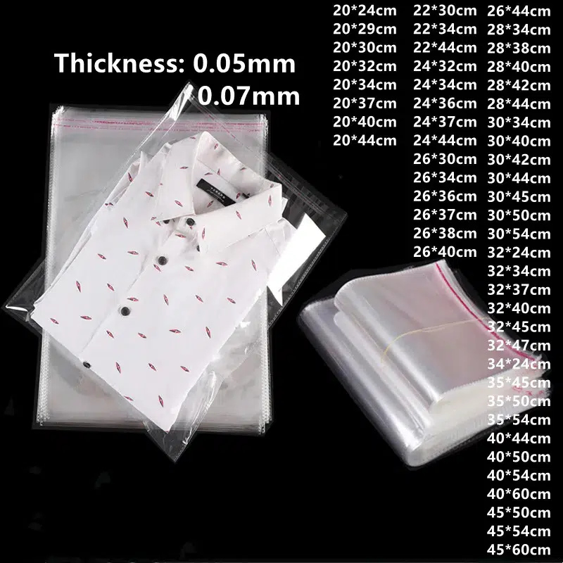 OPPバッグ 在庫サイズ詳細