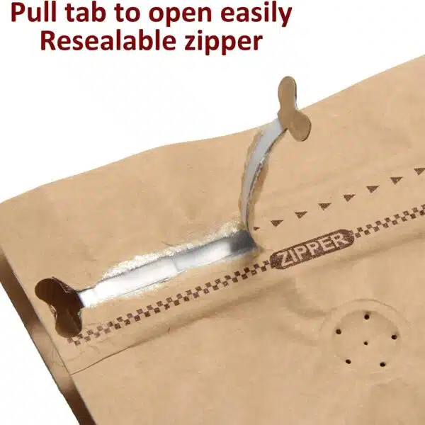 밸브가 달린 맞춤형 크래프트지 커피 백