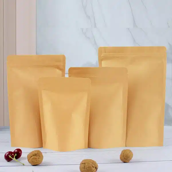 stand up kraft paper bags with aluminum foil inside