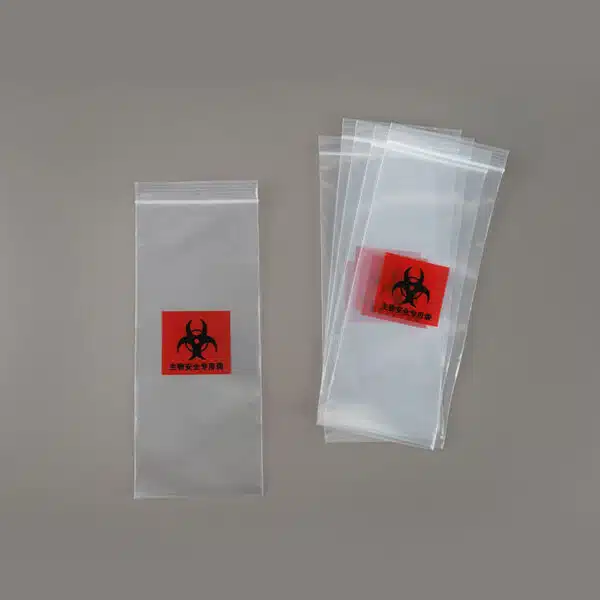 Saco de transporte de amostra transparente personalizado com Ziplock