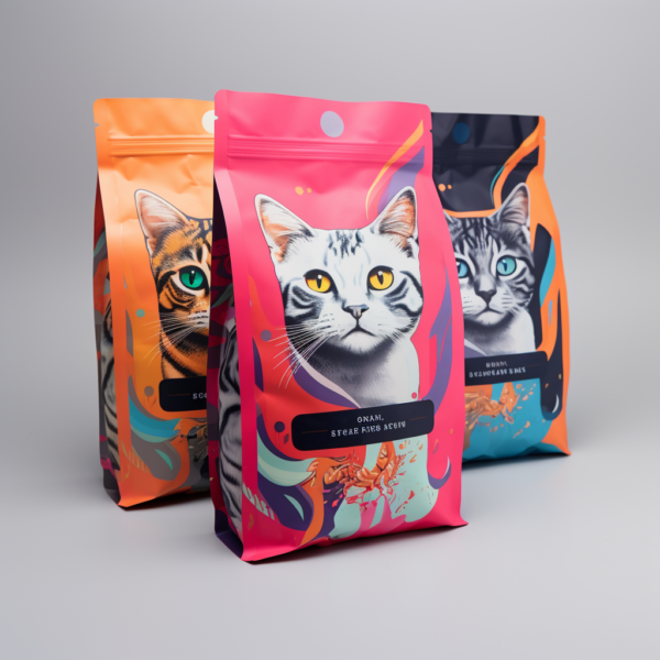 Bolsas de fondo plano para comida para mascotas