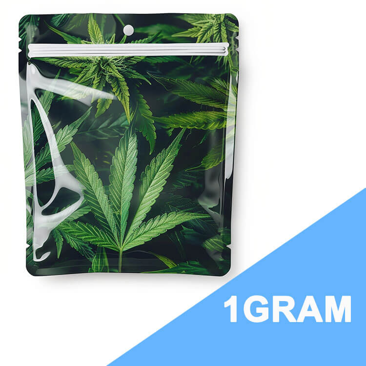 Bolsas de embalaje de cannabis de 1 gramo.