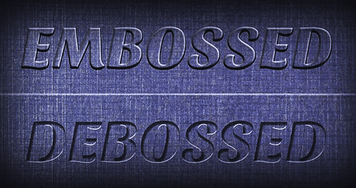 embossed vs debossing