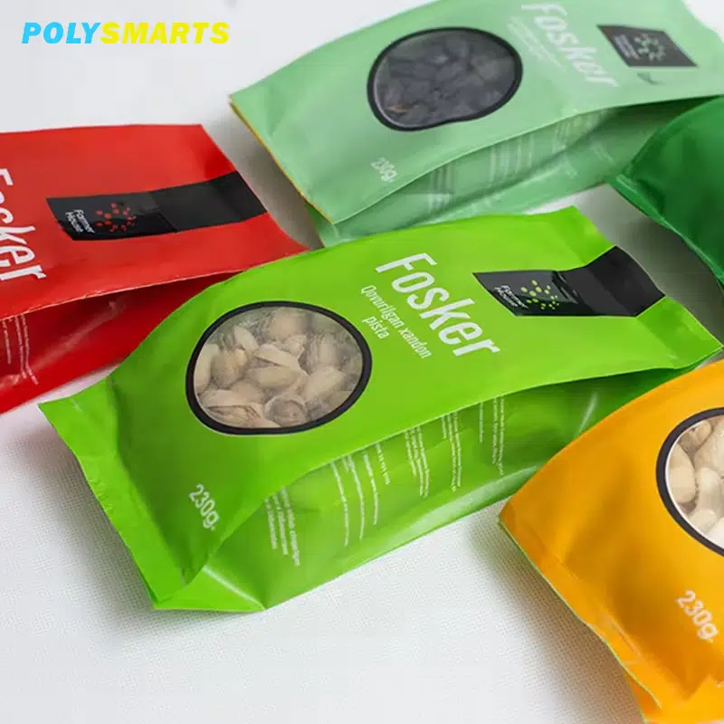 Nussverpackungsbeutel mit Seitenfalten und erweiterter Kapazität