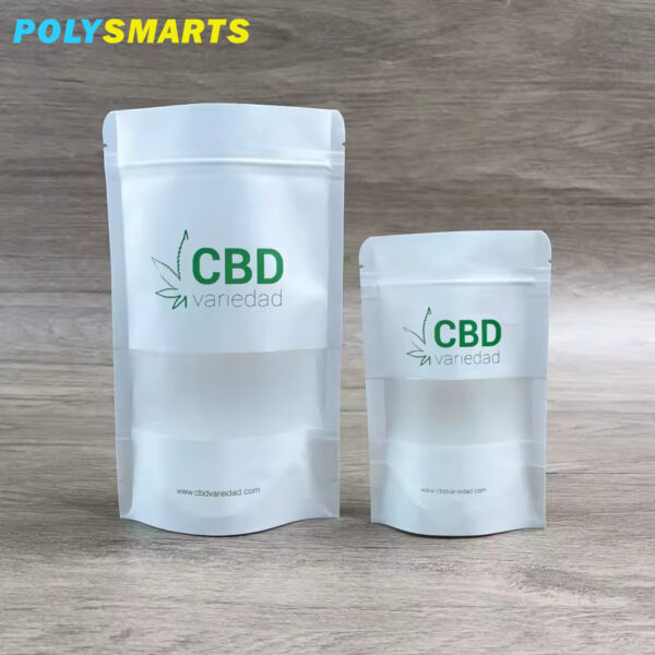 clear and white mylar bags