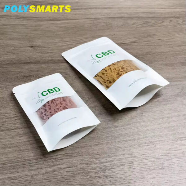 clear and white mylar bags