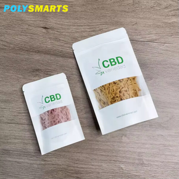 clear and white mylar bags