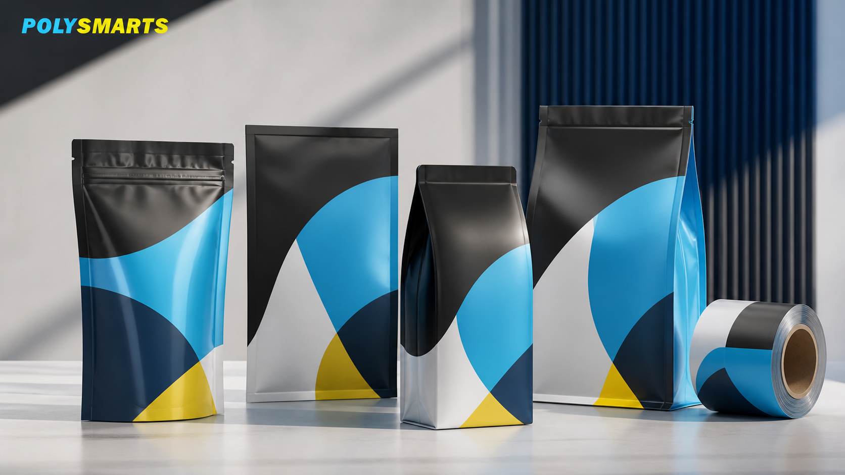 Custom flexible plastic pouches in several personalized formats with printed rollstock